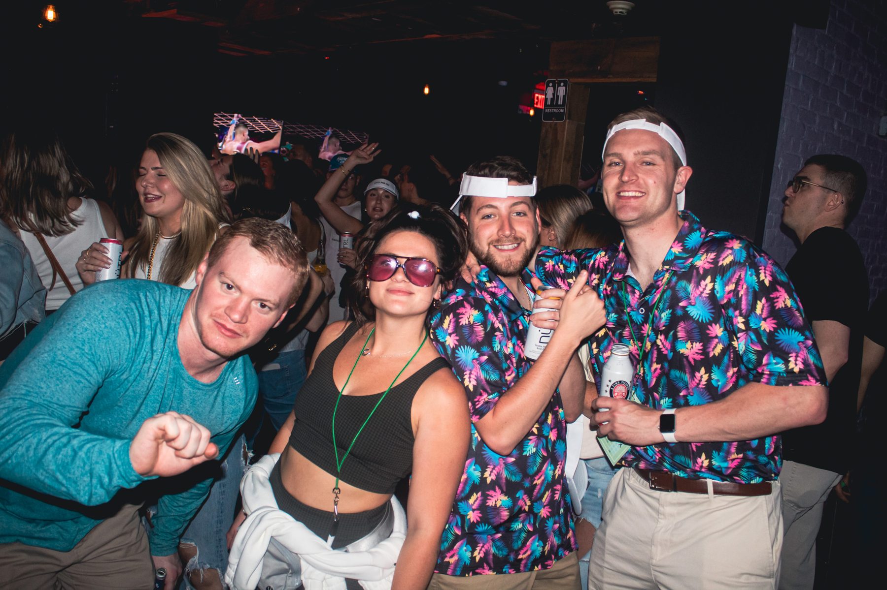 Friends celebrating together at River Street Garage