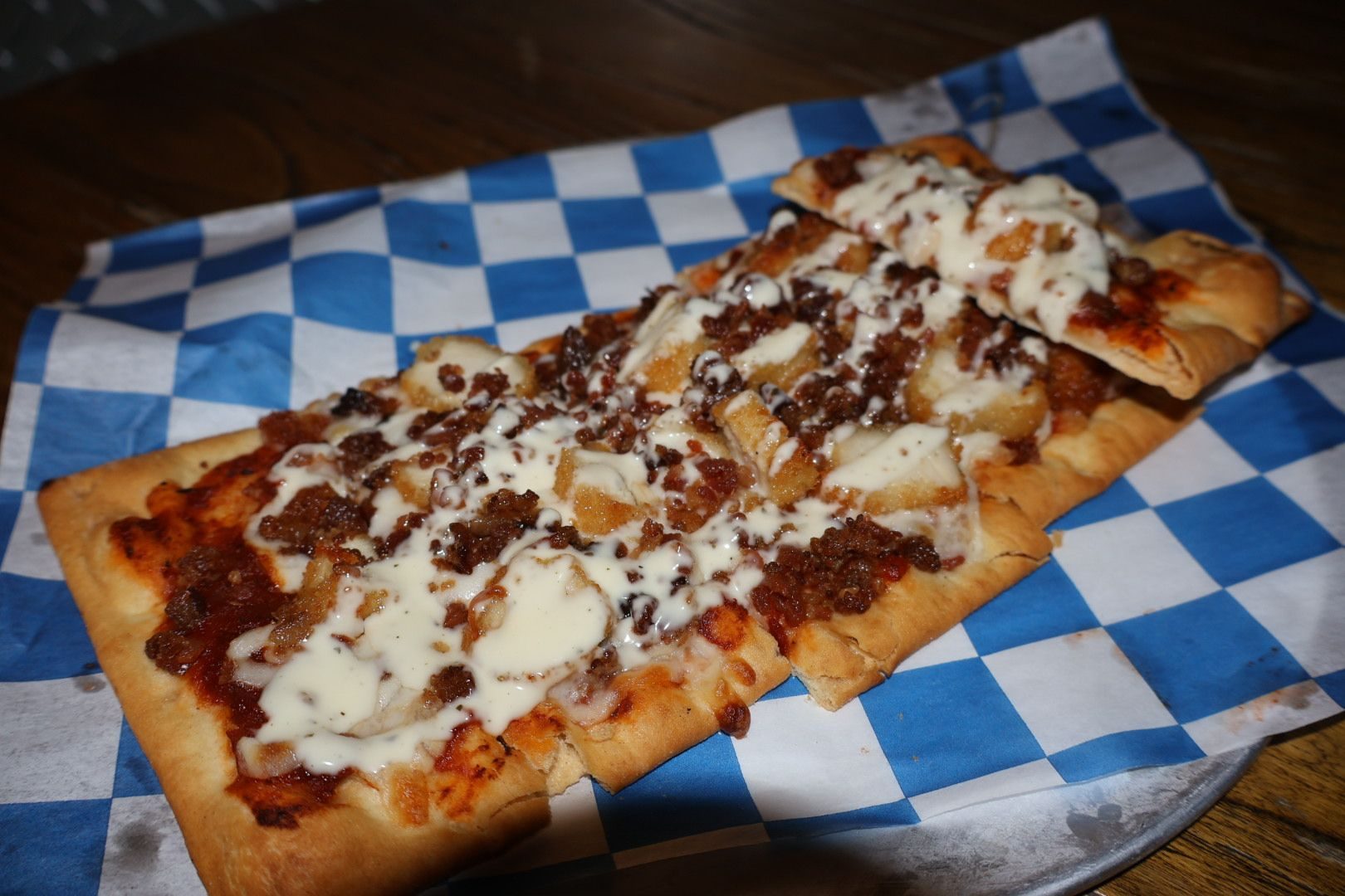 A River Street Garage signature flatbread