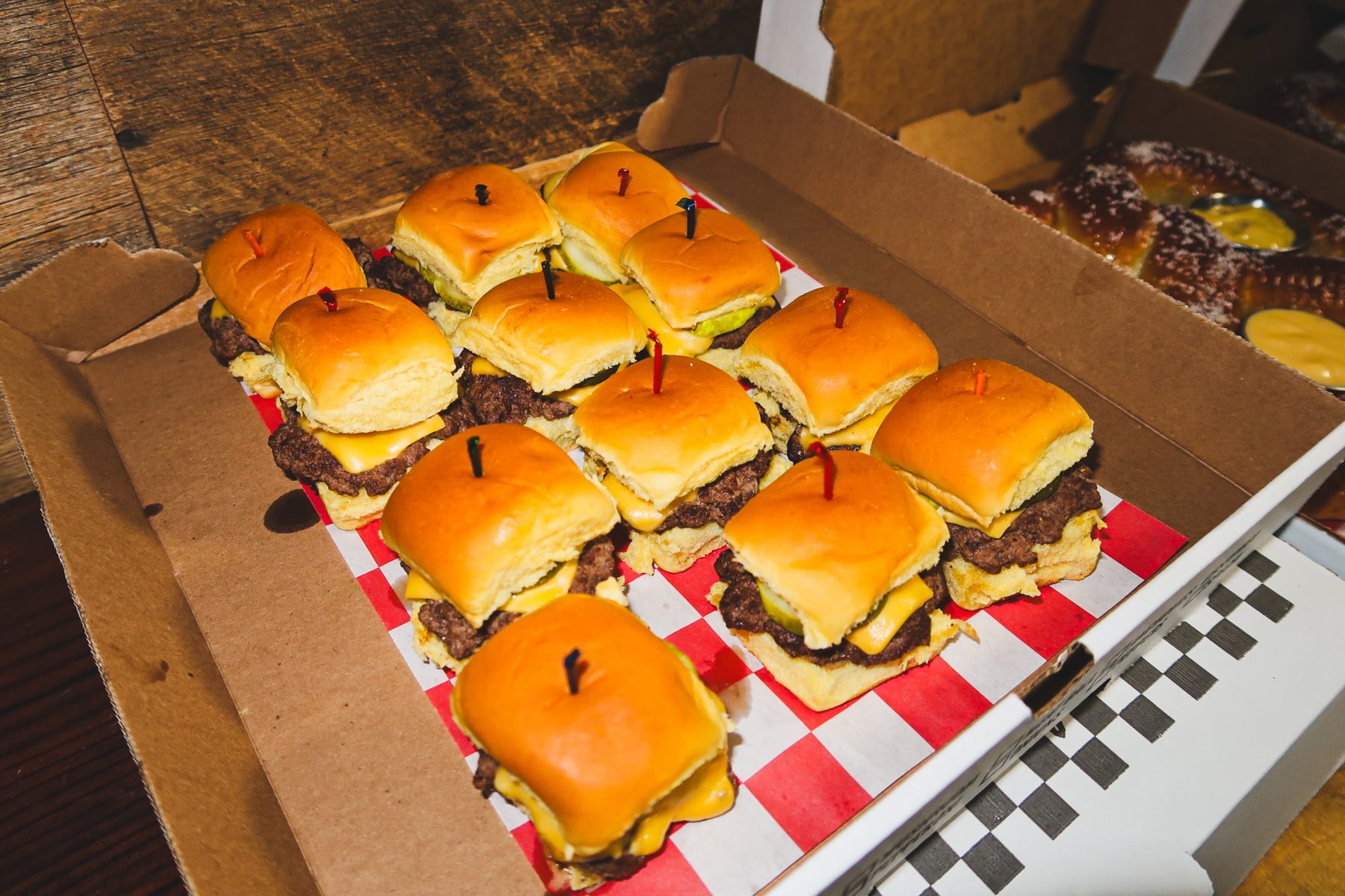 A tray of a dozen mini smashburgers, the RSG Crave Case